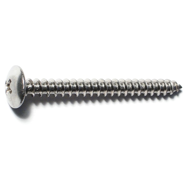 Midwest Fastener Sheet Metal Screw, #10 x 2 in, 18-8 Stainless Steel Truss Head Phillips Drive, 100 PK 51766 - main